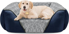 Washable Orthopedic Dog Sofa Bed with Bolster Sides