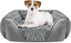 Washable Orthopedic Dog Sofa Bed with Bolster Sides