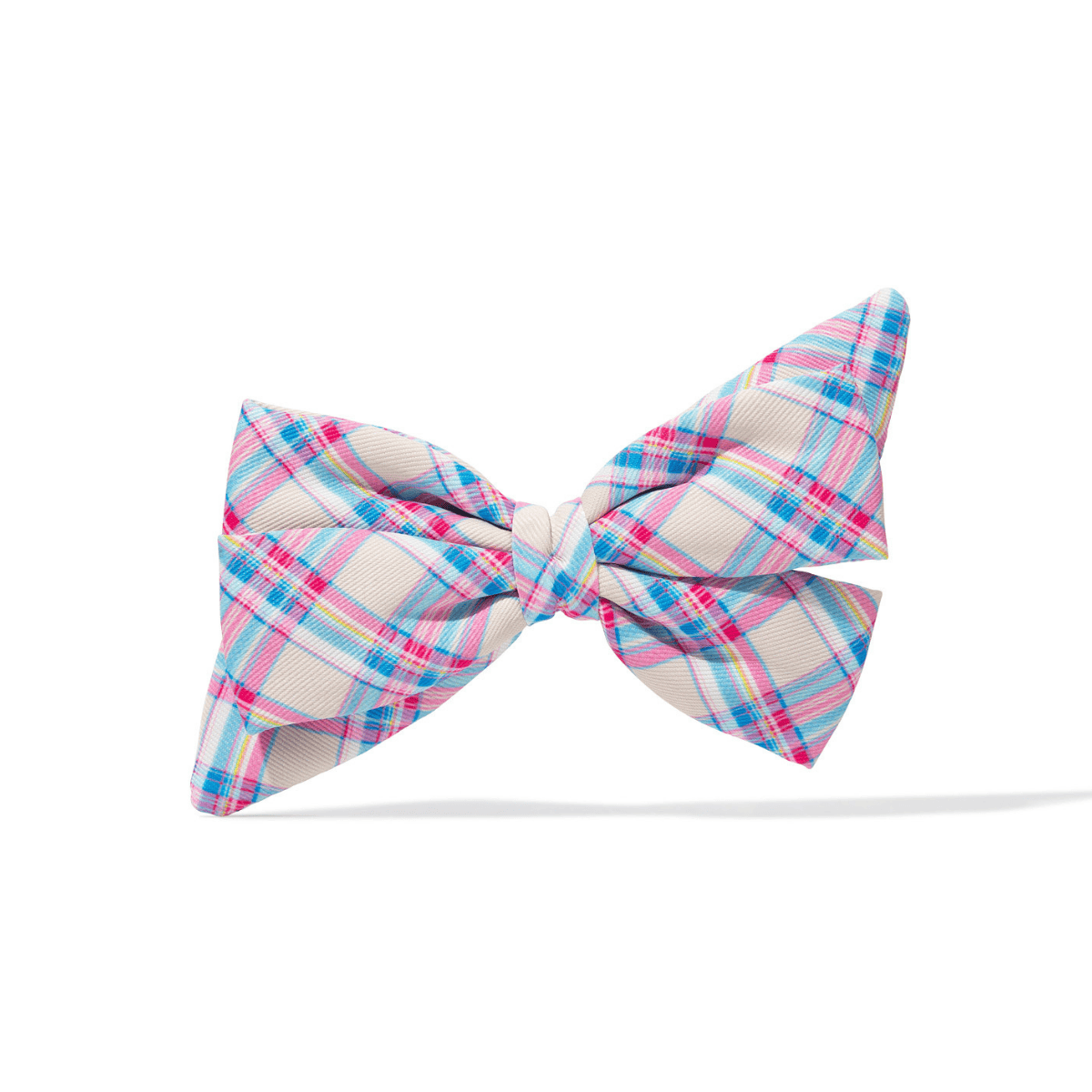 Whitley – Plaid Dog Babe Bow, Slides on Any Collar