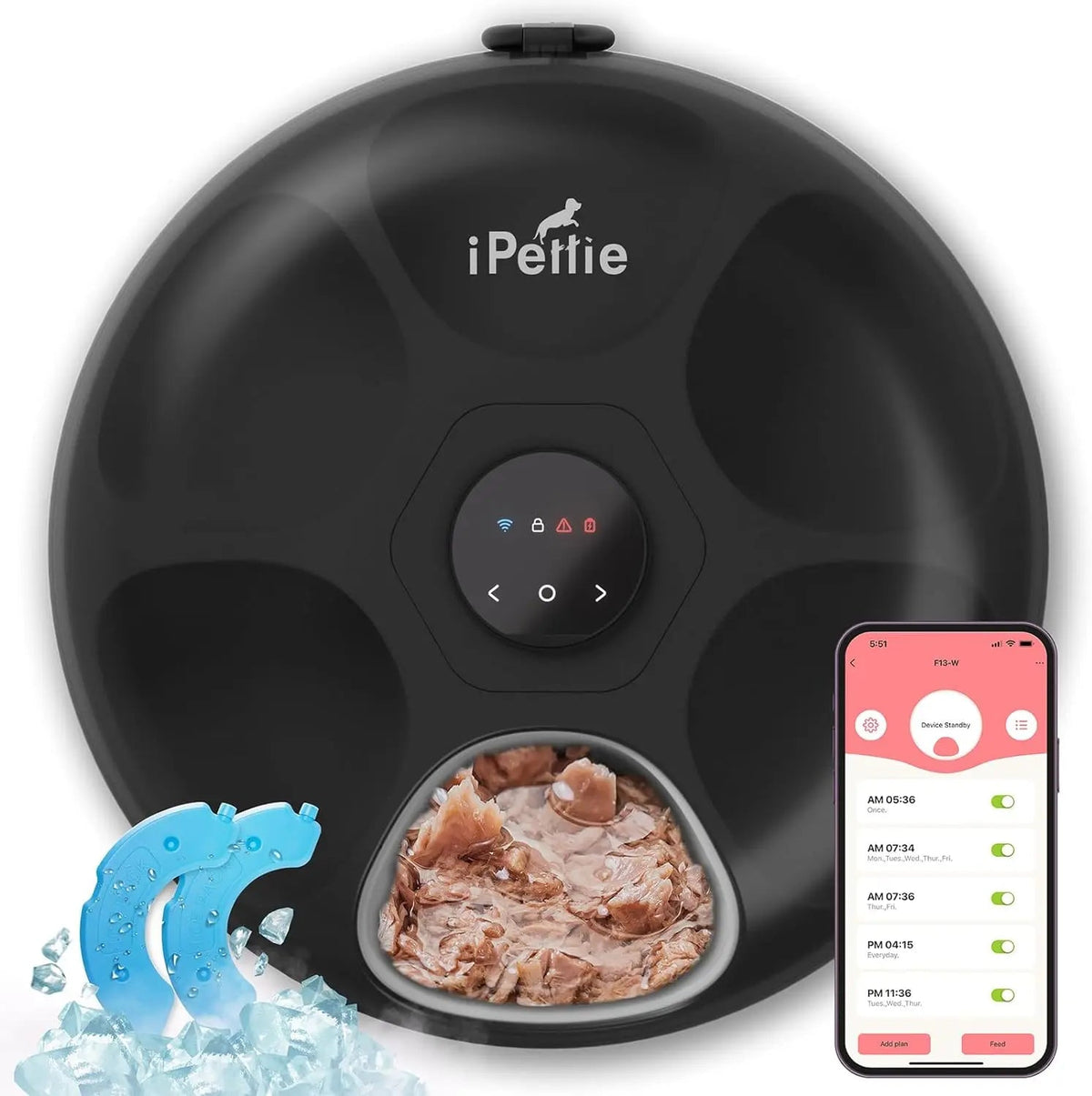 WiFi Smart Feeder for Wet and Dry Food with Ice Packs