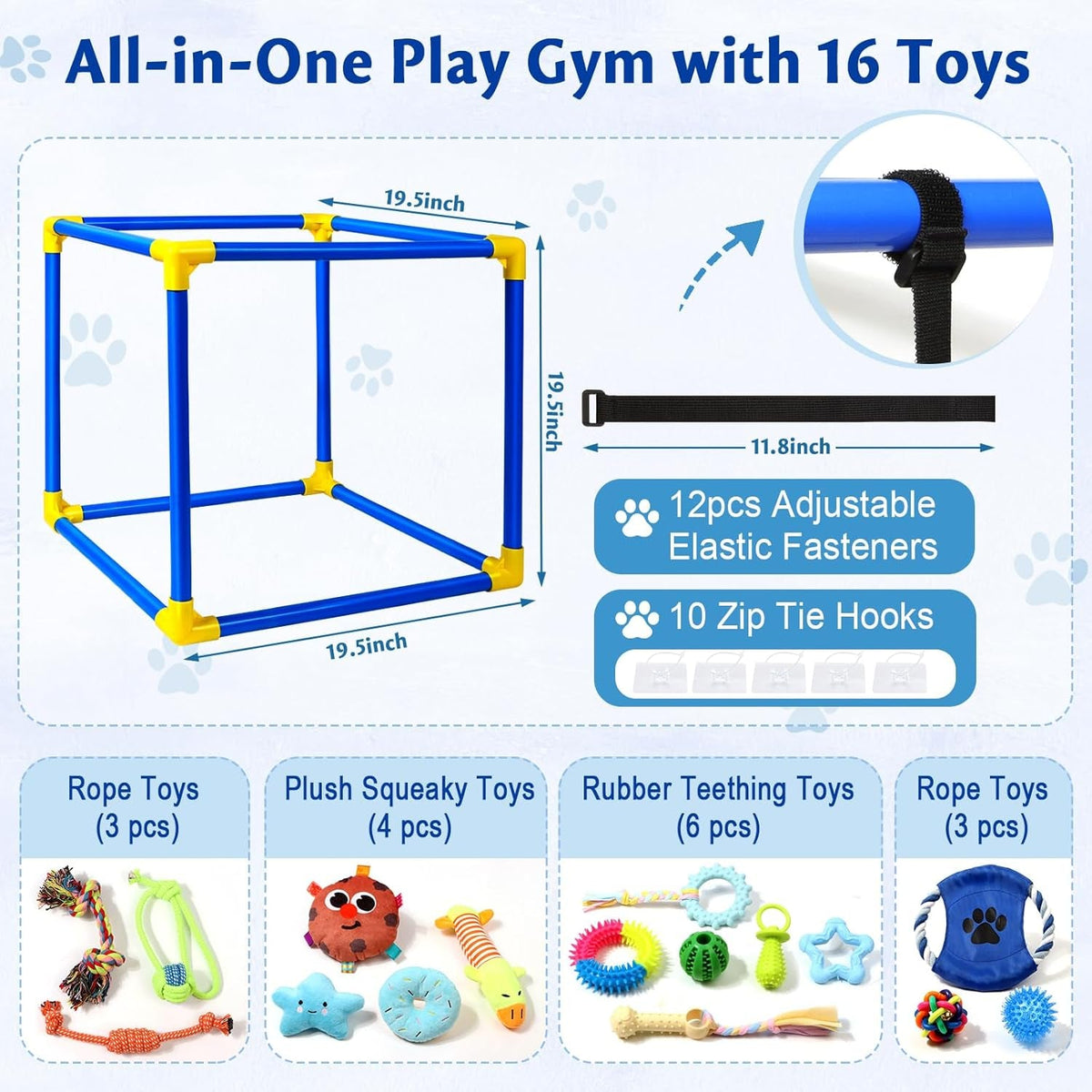 Interactive Puppy Play Gym with 16 Toys