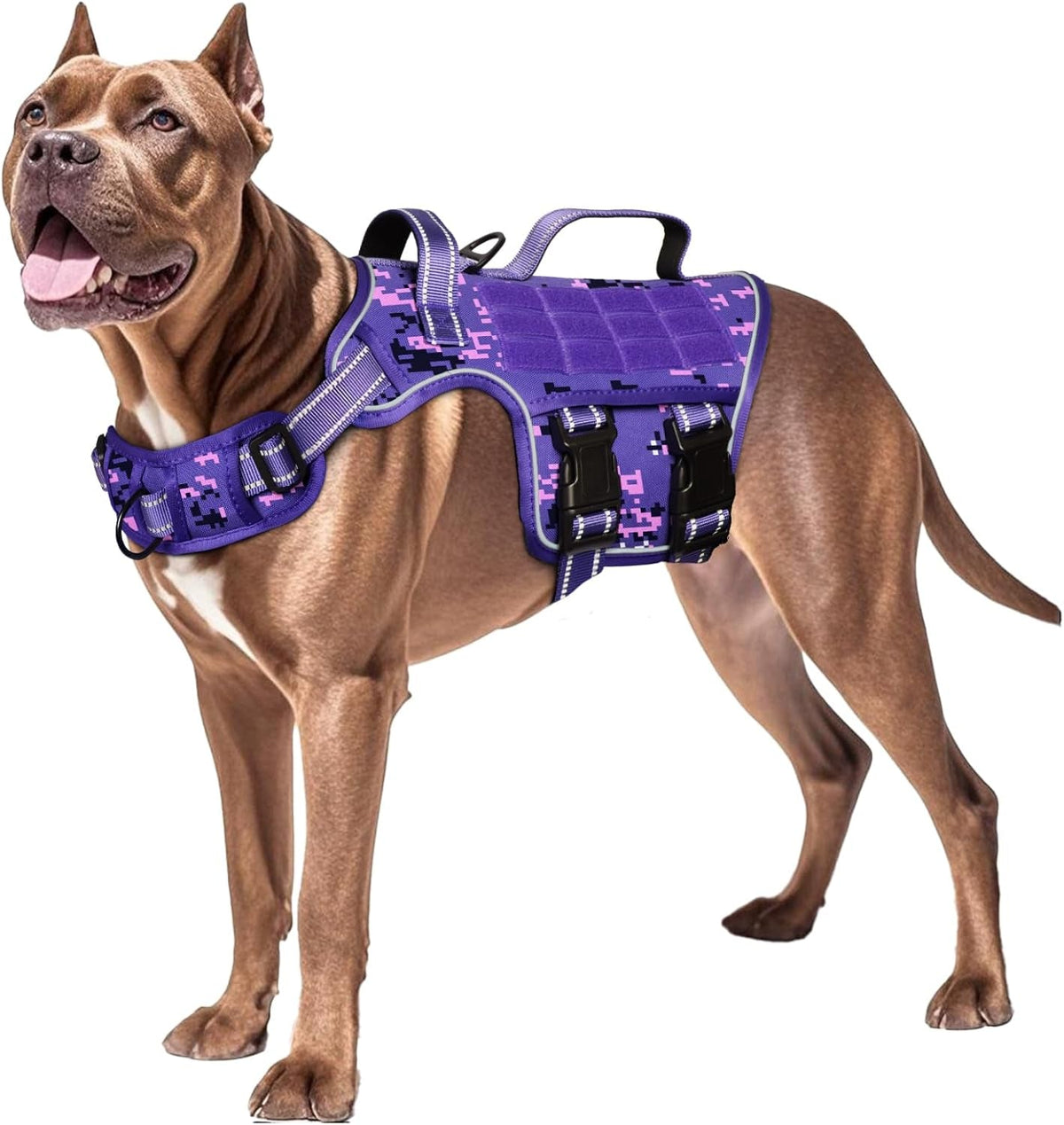 Heavy-Duty MOLLE Tactical Dog Harness, Medium to XL