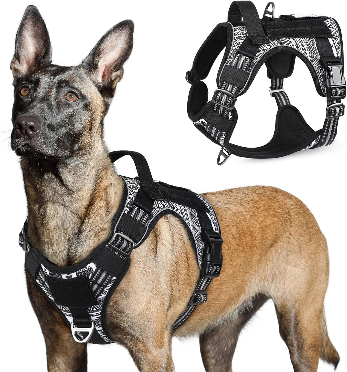 MOLLE Tactical No-Pull Dog Harness, Medium to Large
