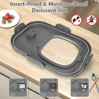 Collapsible Pet Food Container with Wheels, Up to 20 lb, Gray