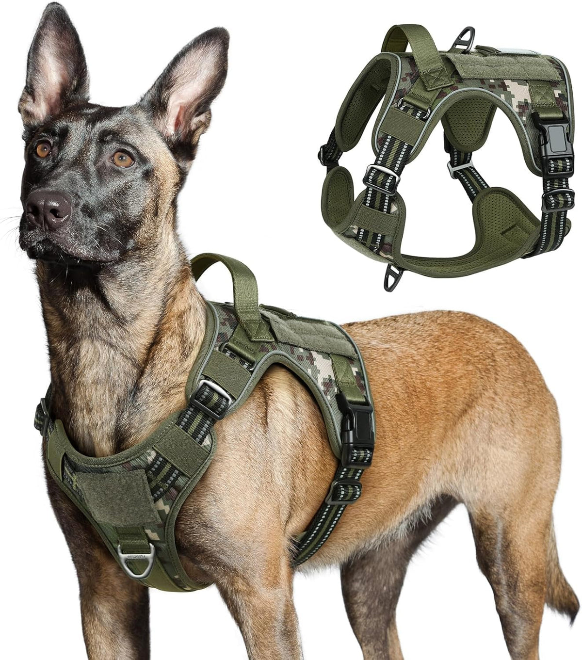 MOLLE Tactical No-Pull Dog Harness, Medium to Large