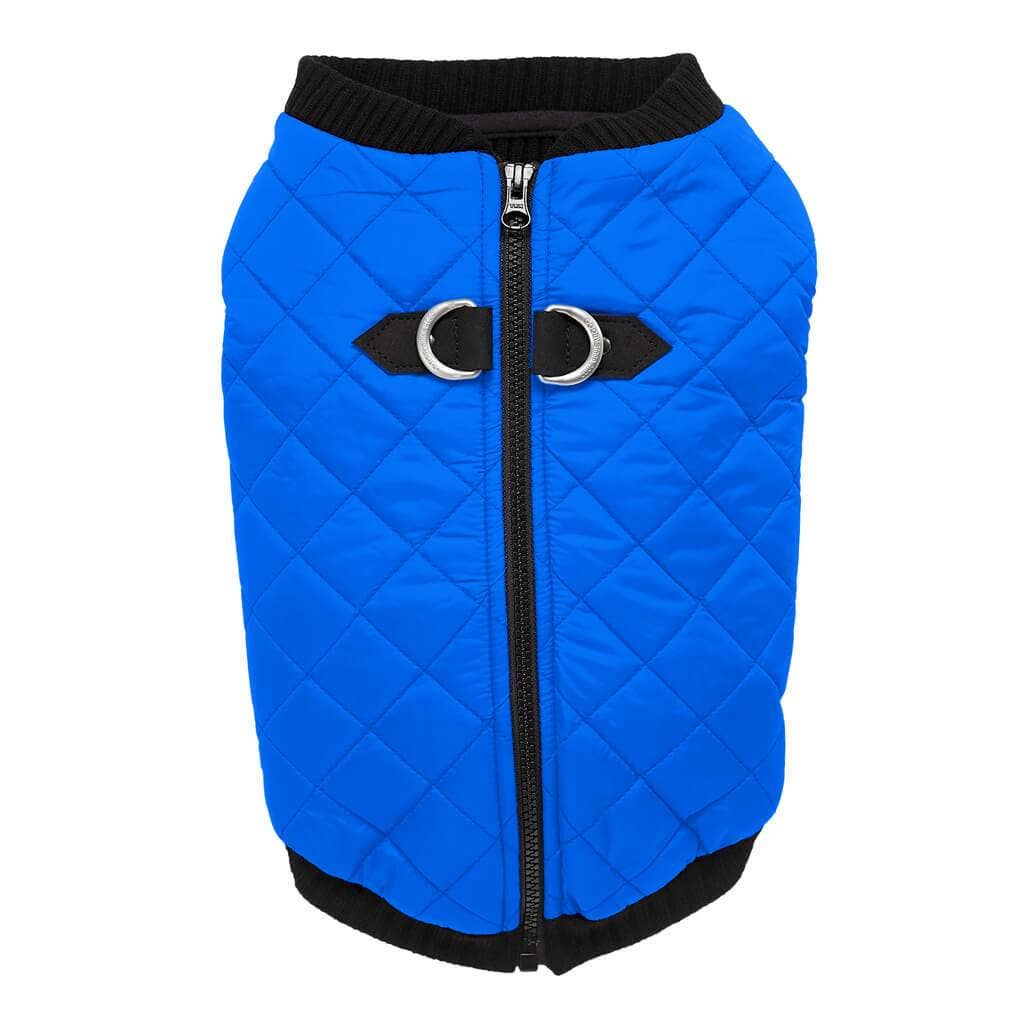 Blue quilted step-in bomber vest for dogs - view 2