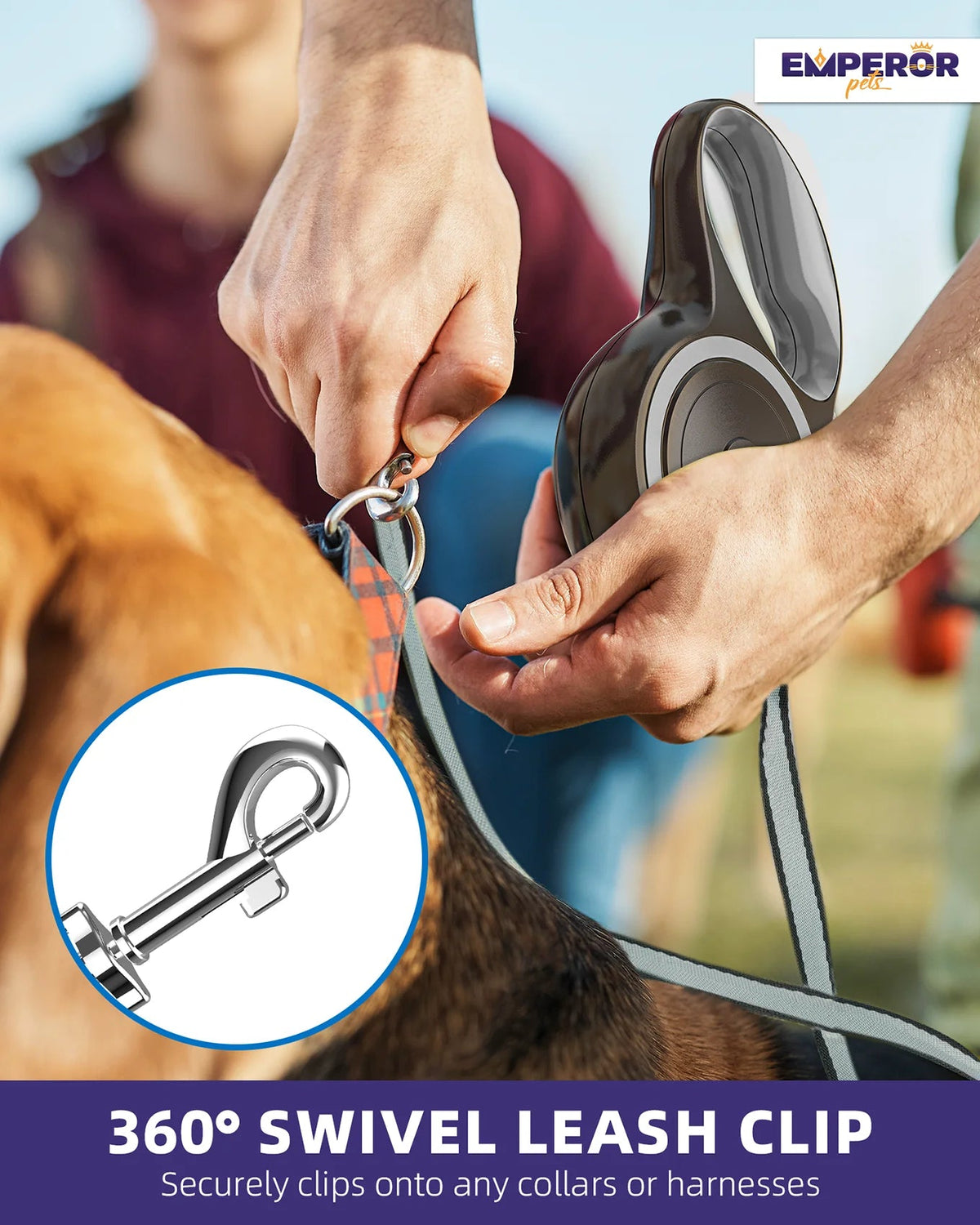 16 ft Heavy-Duty Retractable Dog Leash, up to 110 lb