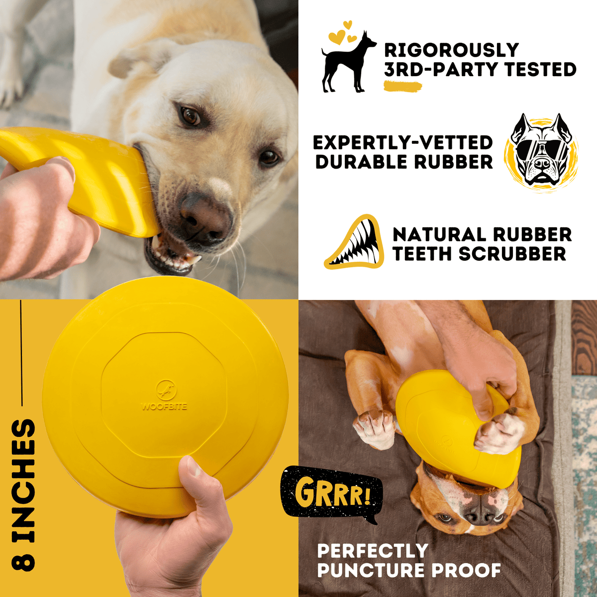 Launch Disc Heavy-Duty Rubber Dog Frisbee