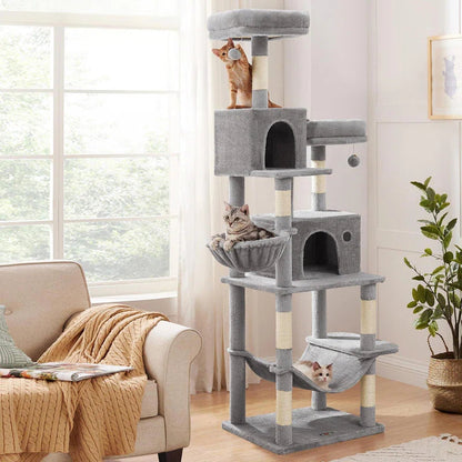 78 in Multi-Level Cat Tree with Condos and Scratching Posts