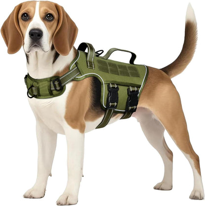 Heavy-Duty MOLLE Tactical Dog Harness, Medium to XL
