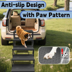 5-Step Folding Dog Stairs for Cars and SUVs