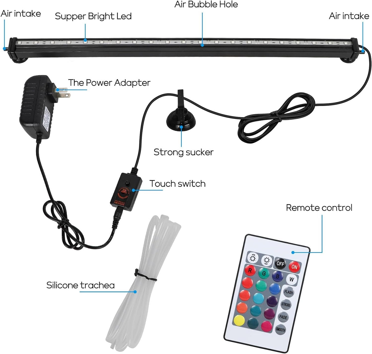 RGB Aquarium Light with Air Bubble Outlet