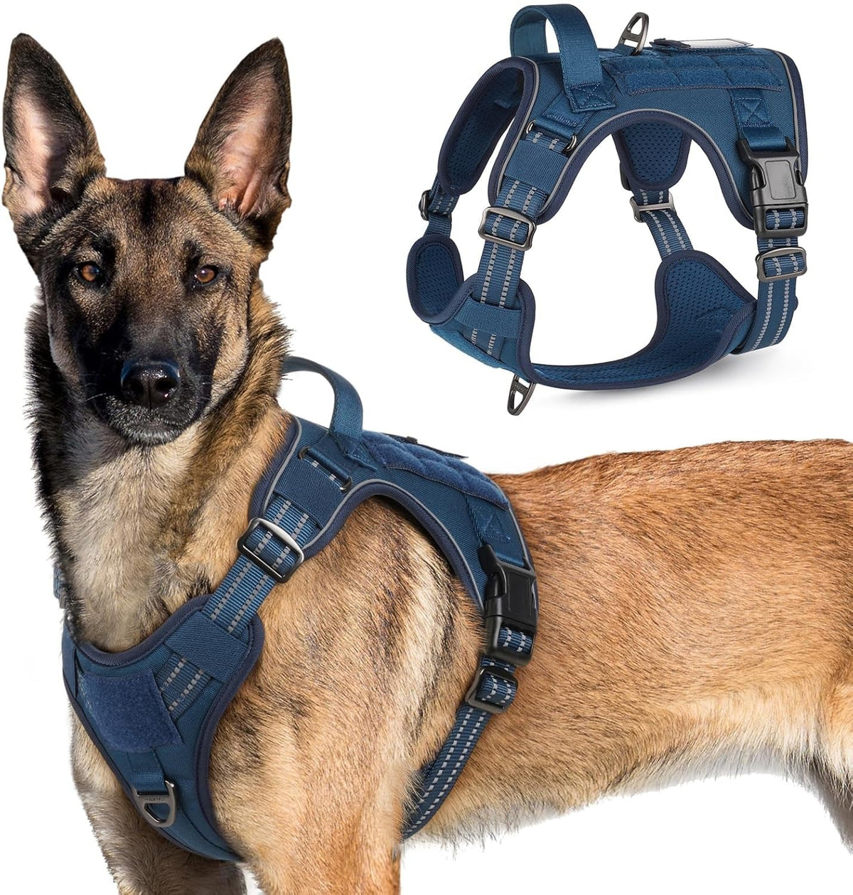 MOLLE Tactical No-Pull Dog Harness, Medium to Large