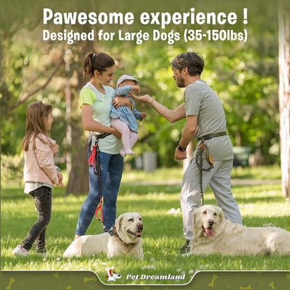 Hands-Free Dog Leash for Large Dogs, Adjustable Waist Belt
