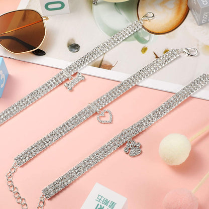 Crystal Elastic Cat Collar Necklace