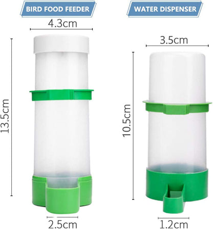 Automatic Bird Feeder and Water Dispenser Set