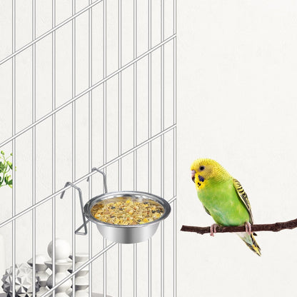 Stainless Steel Hanging Cage Bowls for Birds, Small