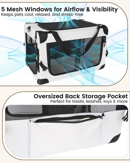 Large Soft-Sided Cat Carrier for 2 Cats, Up to 55 lbs