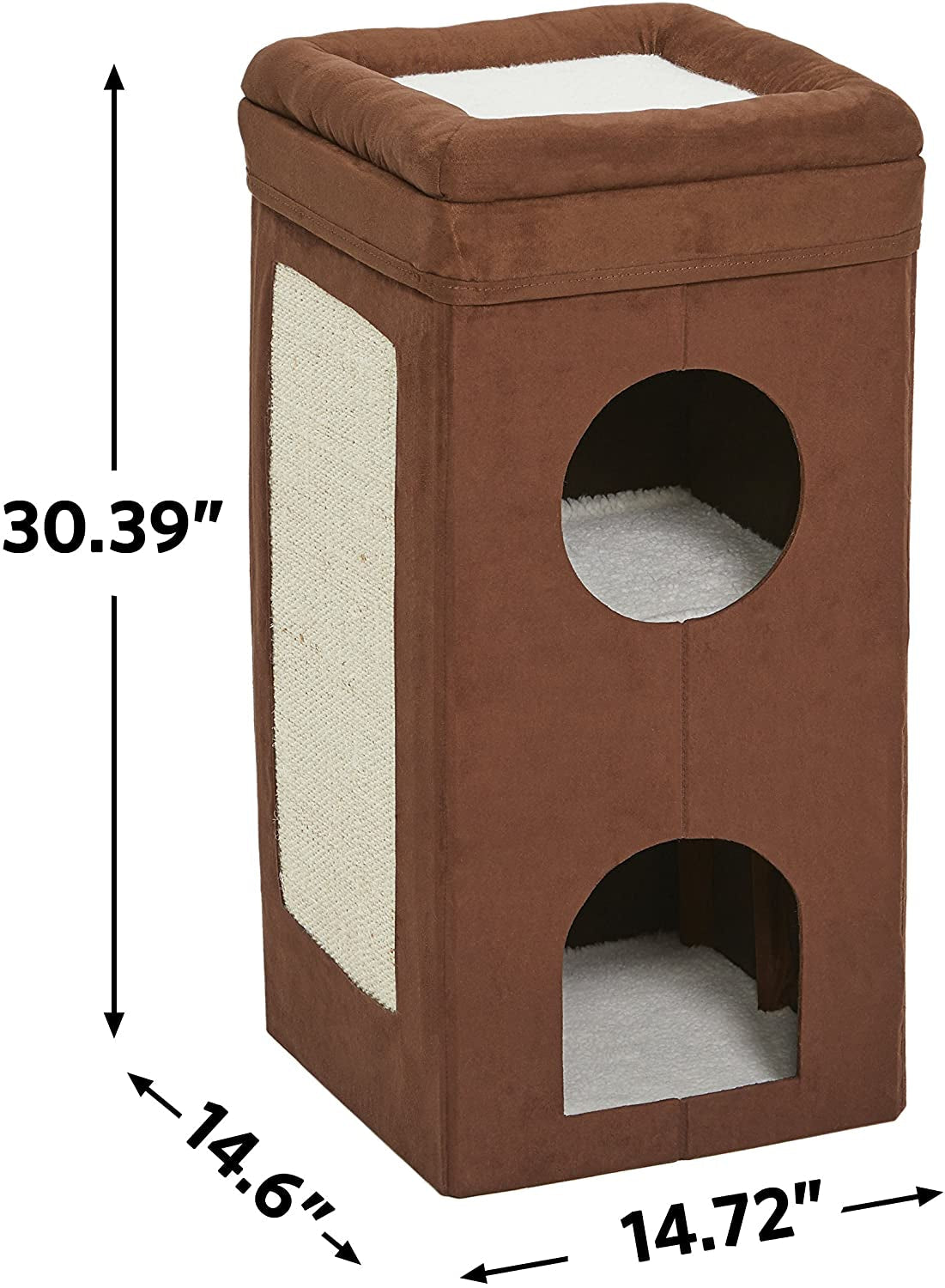 Three-Tier Faux Suede Cat Condo, 30 in