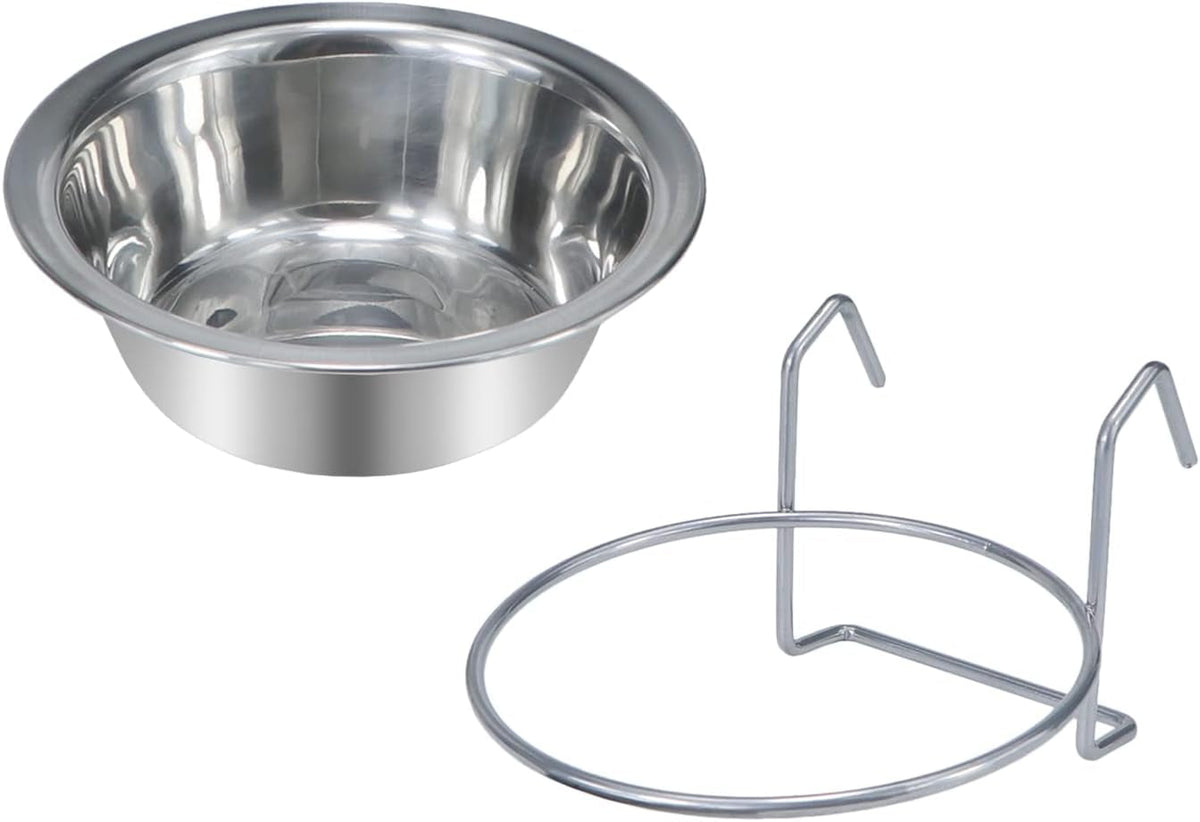 Stainless Steel Hanging Cage Bowls for Birds, Small