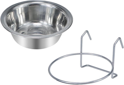 Stainless Steel Hanging Cage Bowls for Birds, Small