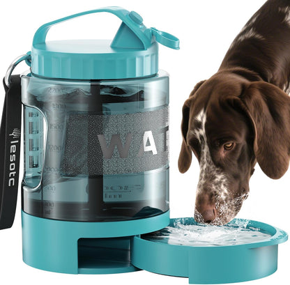 77 oz Dog Travel Water Bottle with Pull-Out Bowl