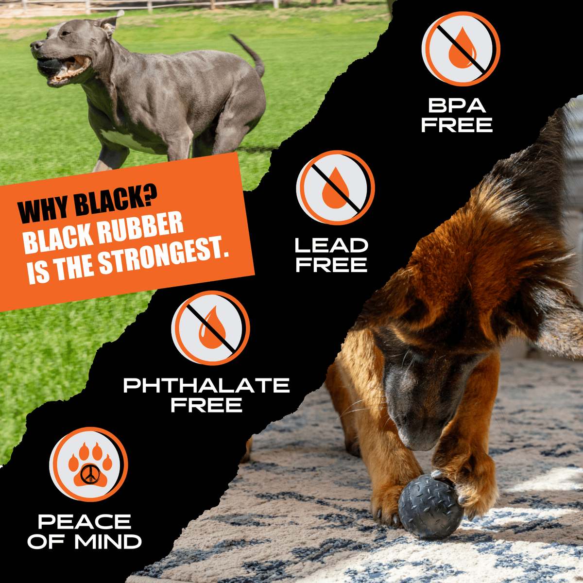 Natural Rubber Beast Ball for Aggressive Chewers