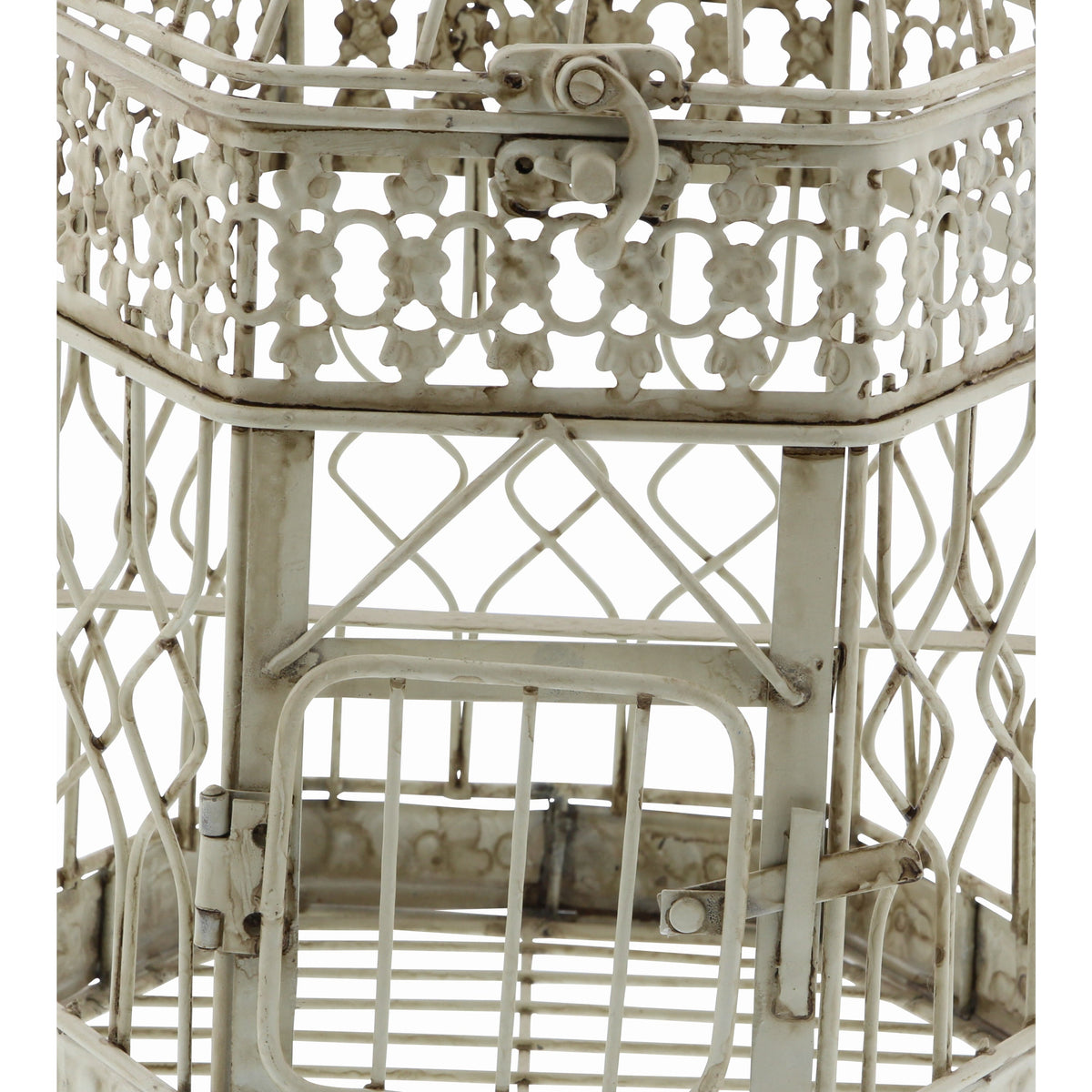 Vintage Metal Birdcage, Cream, Set of 2