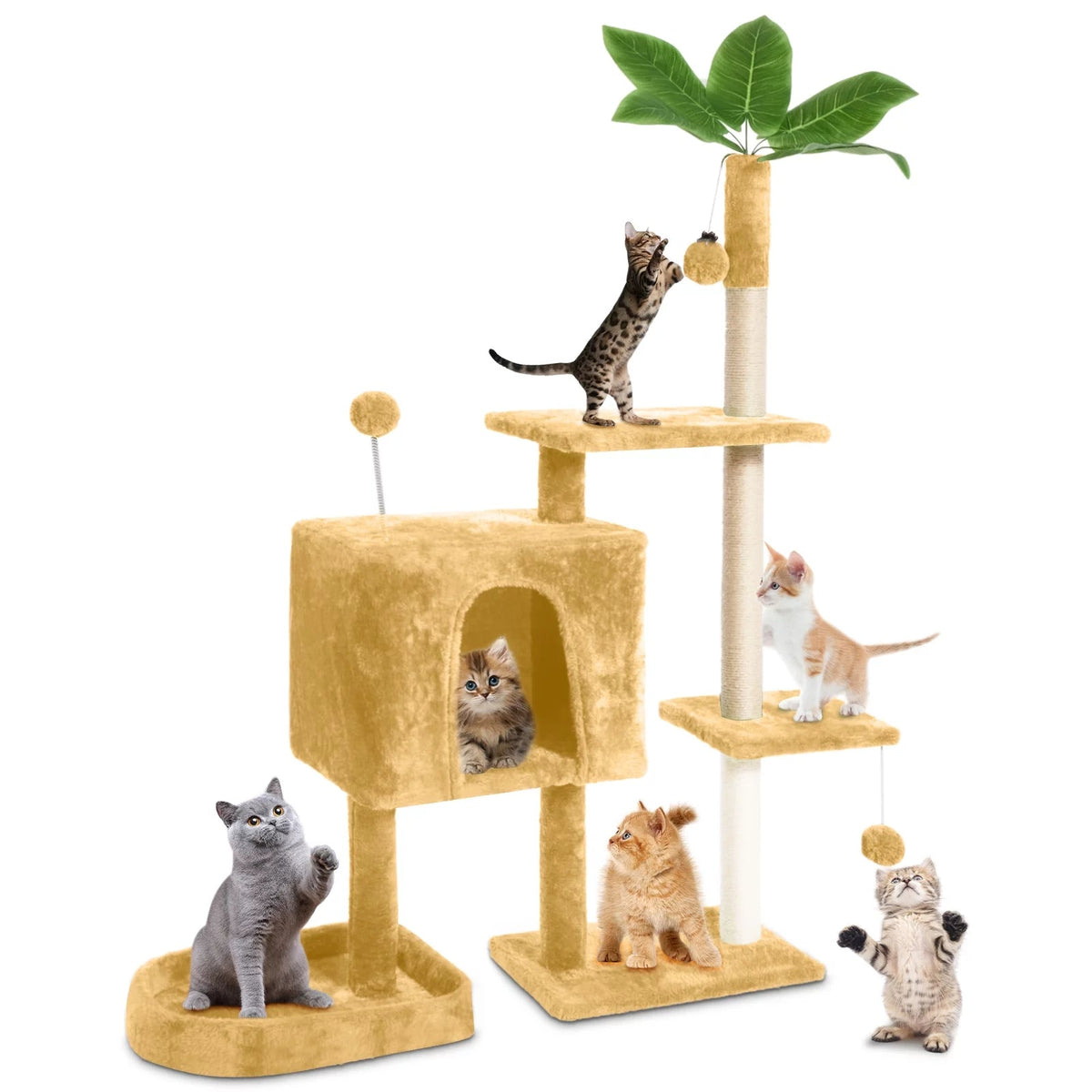 52 in Cat Tree with Plush Perches and Scratching Posts