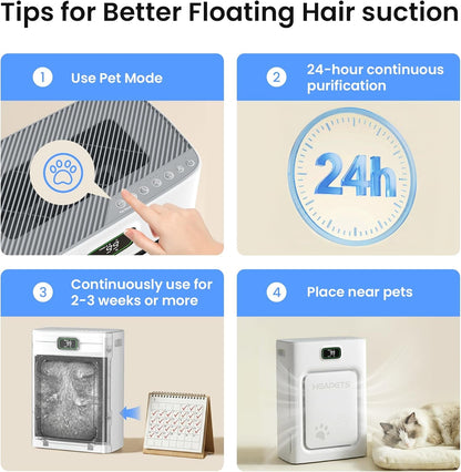 Pet Air Purifier with HEPA Filter Odor Control for Dogs & Cats