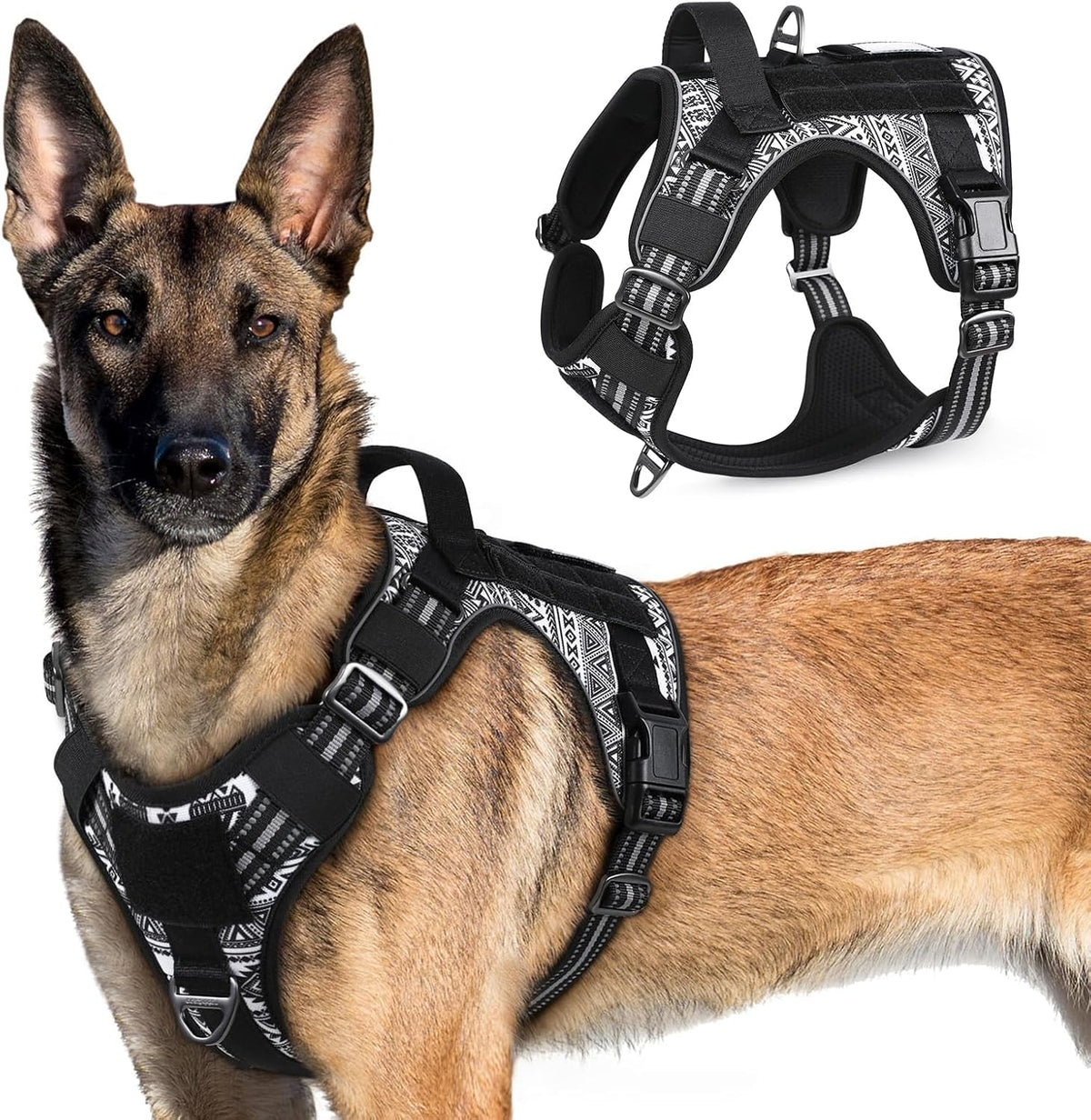 MOLLE Tactical No-Pull Dog Harness, Medium to Large