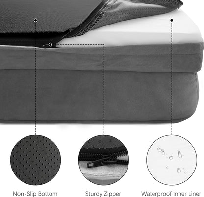 Orthopedic Bolster Dog Bed with Waterproof Liner
