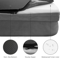 Orthopedic Bolster Dog Bed with Waterproof Liner