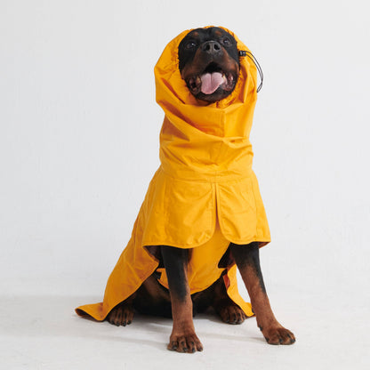 Mustard yellow Breatheshield breathable waterproof dog raincoat - view 3