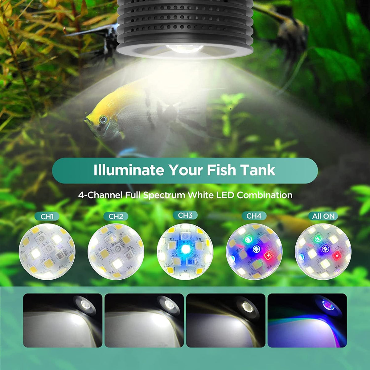 LED Planted Tank Light with Remote, 4 Channels