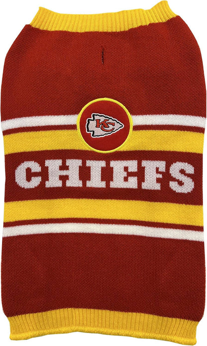 Kansas City Chiefs knit dog sweater