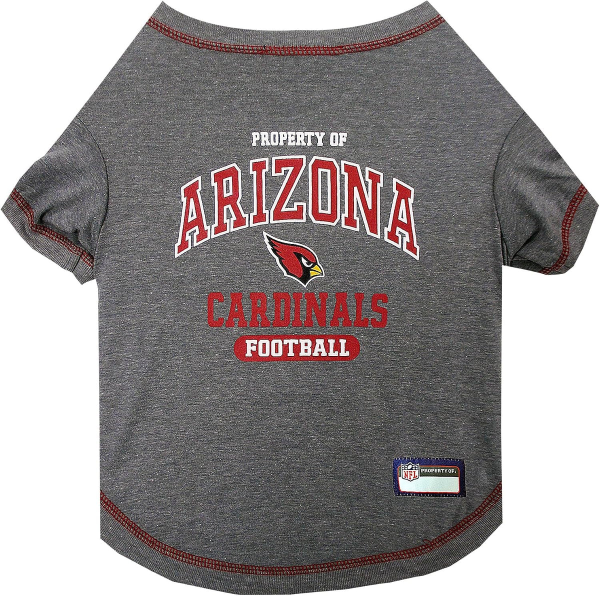 Arizona Cardinals dog T-shirt, gray