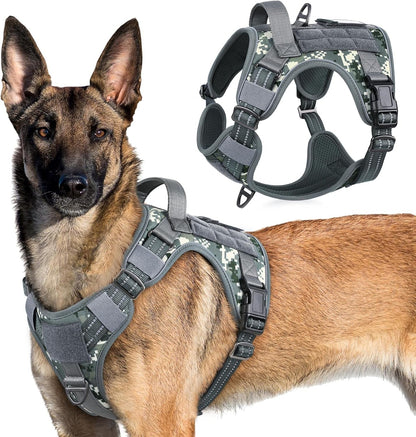 MOLLE Tactical No-Pull Dog Harness, Medium to Large