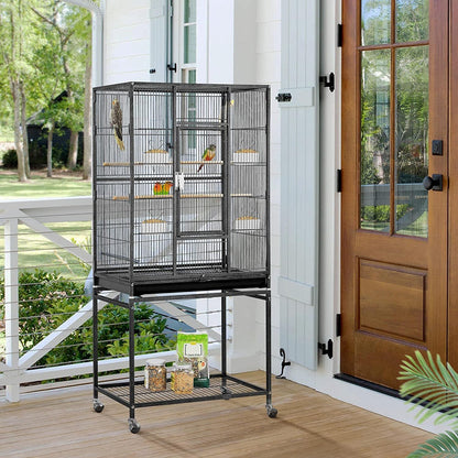 54 in Wrought Iron Play Stand for Large Parrots