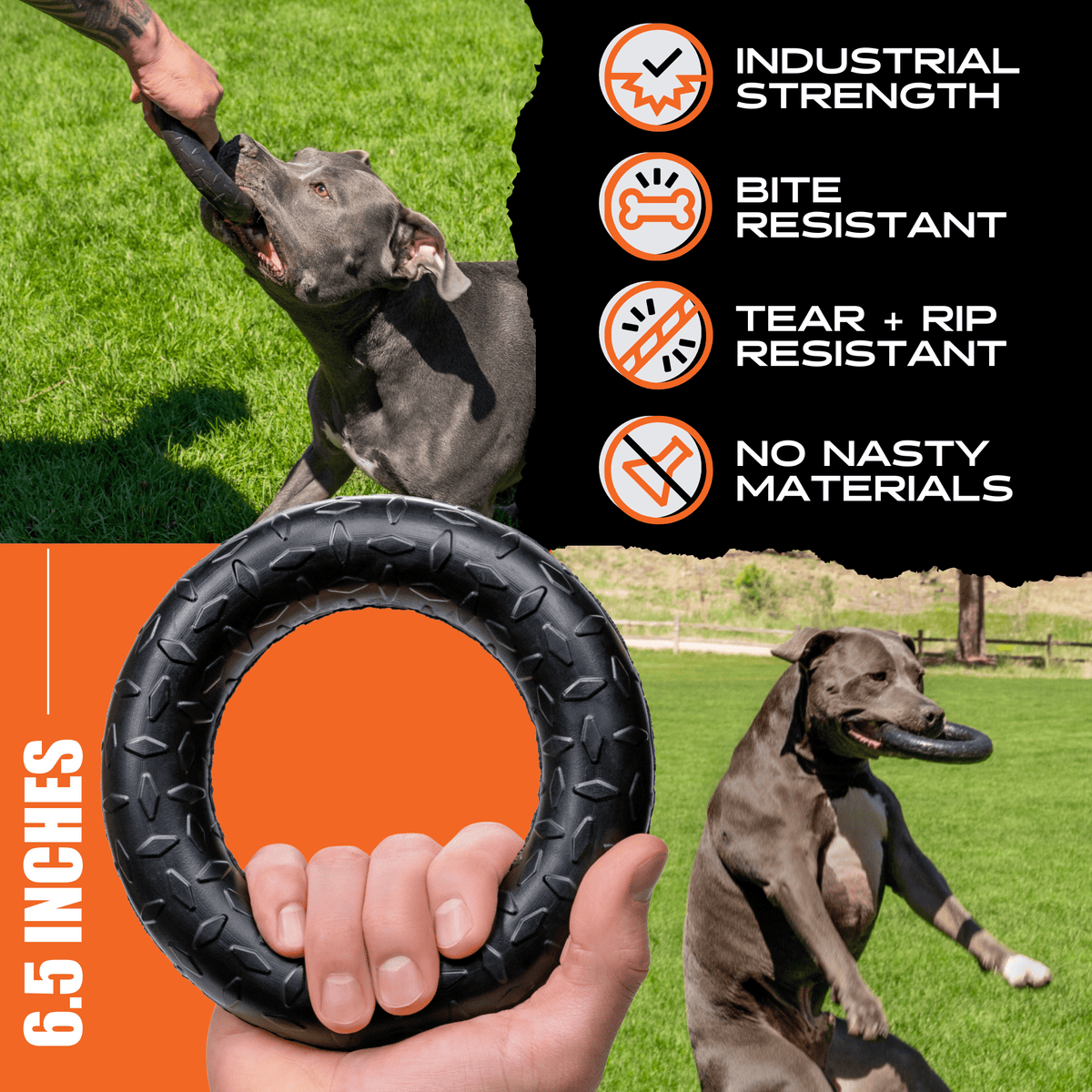 Natural Rubber Chew Ring for Medium and Large Dogs