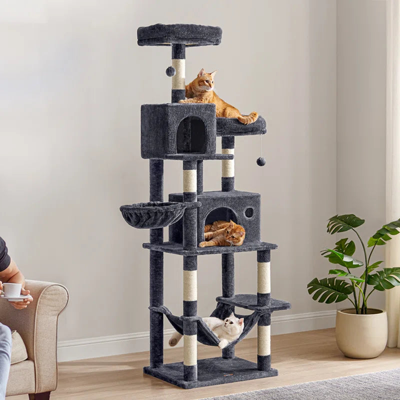 78 in Multi-Level Cat Tree with Condos and Scratching Posts