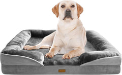 Orthopedic Bolster Dog Bed with Waterproof Liner