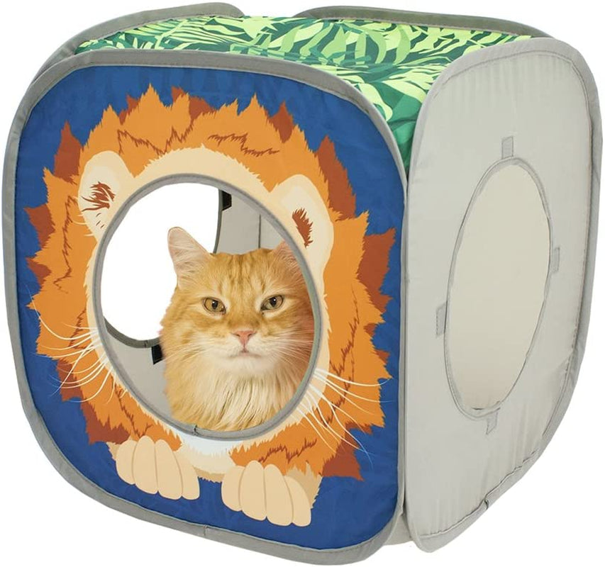 Collapsible Pop-Up Cat Cube House