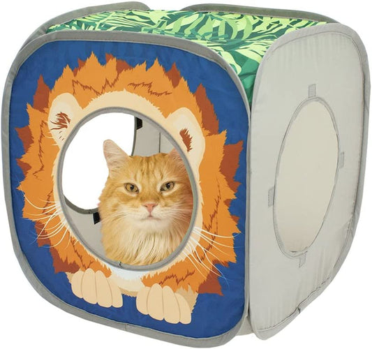 Collapsible Pop-Up Cat Cube House