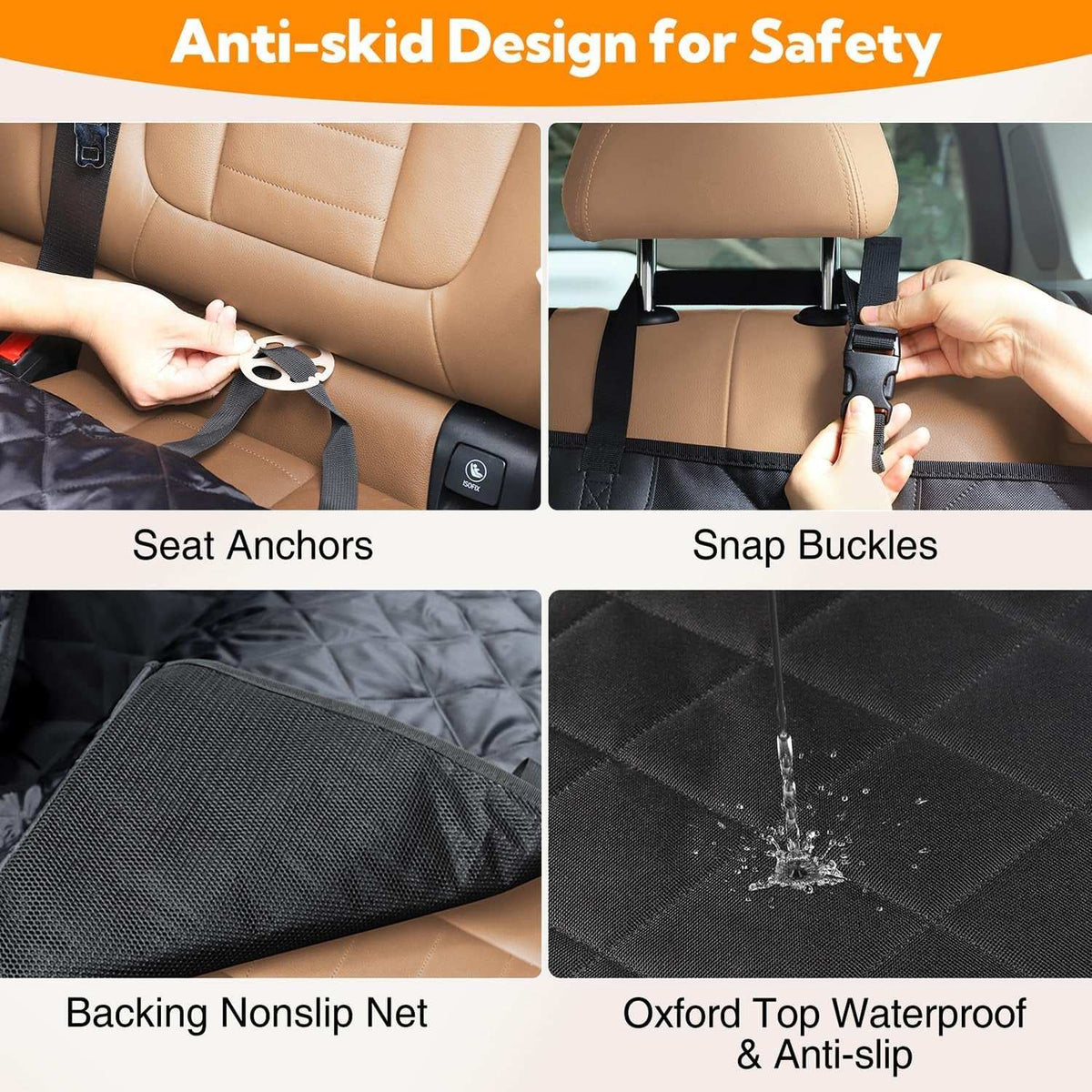 Waterproof Dog Back Seat Cover, 54 x 58 in