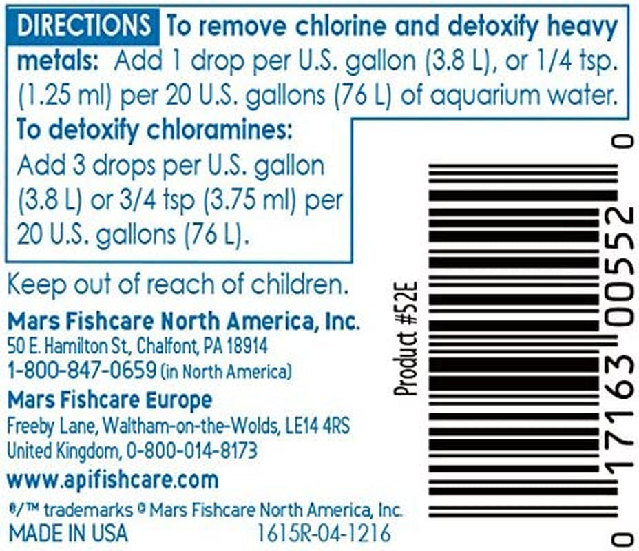 Tap Water Conditioner for Aquariums, 1 oz Bottle