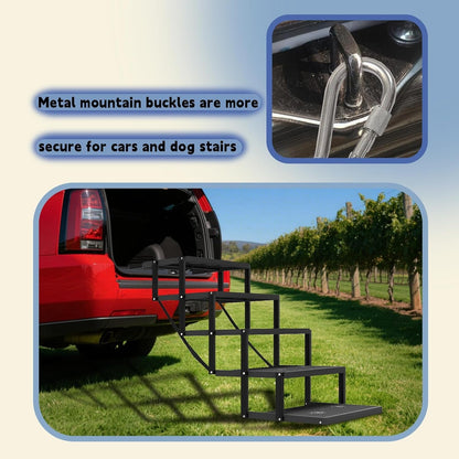 5-Step Folding Dog Stairs for Cars and SUVs