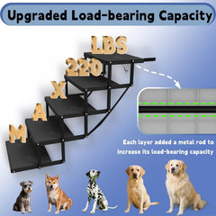 5-Step Folding Dog Stairs for Cars and SUVs