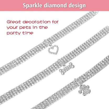 Crystal Elastic Cat Collar Necklace