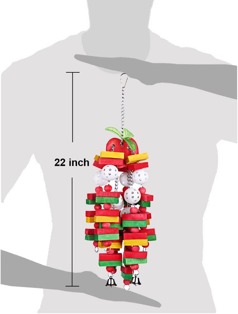 22 in Wooden Parrot Chew Toy for Medium and Large Birds